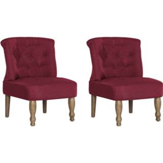 👉 Stoel active wijnrood stof Franse stoelen 2 st 8719883588216