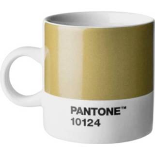 👉 Espressokopje wit keramiek goud goudkleurig Pantone Espressokop 120 Ml Goud/wit 5711938031671