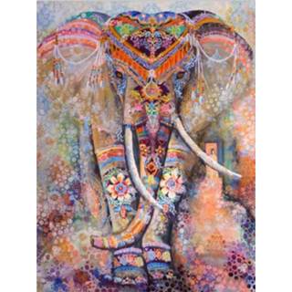 👉 Diamond Painting Pakket Kleurrijke Olifant - Volwassenen 40x50 Cm Seos Shop ® 8719992586127