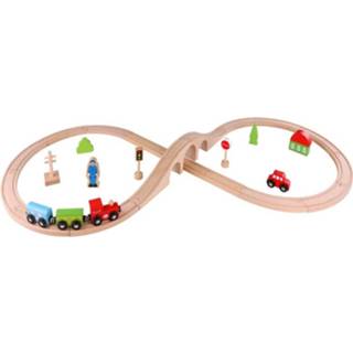 👉 Treinset hout multikleur Tooky Toy Junior Naturel 30-delig 6970090044885