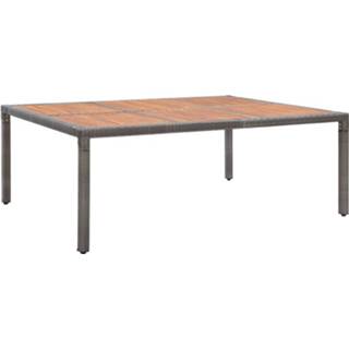 👉 Terrastafel grijs acaciahout synthetisch Vidaxl Tuintafel 200x150x74 Cm Poly Rattan En Massief 8719883867847