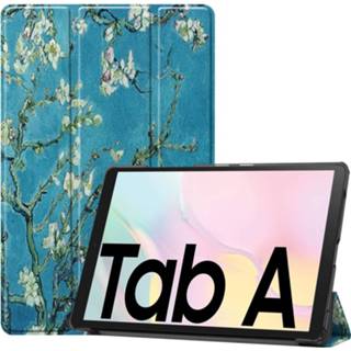 👉 Kunstleer stand flip hoes blauw 3-Vouw sleepcover - Samsung Galaxy Tab A7 (2020) Van Gogh Amandelboom 9145425529833