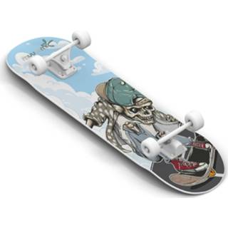 👉 Skateboard blauw zwart hout multikleur Muuwmi Skull 20 X 79 Cm Blauw/zwart 4260341185408