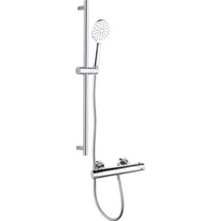 👉 Douche glijstangset zilver chroom metaal zilverkleurig 4bathroomz Flower Silver Design - 6013938621647