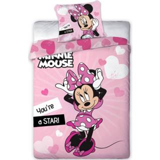 Dekbedovertrek roze polyester Disney Minnie Mouse Star - Eenpersoons 140 X 200 Cm 5407007981175