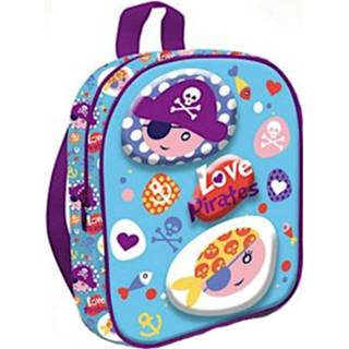 Schooltas blauw polyester paars kinderen Kids Licensing Pirates 24 Cm Lichtblauw 8435507838078