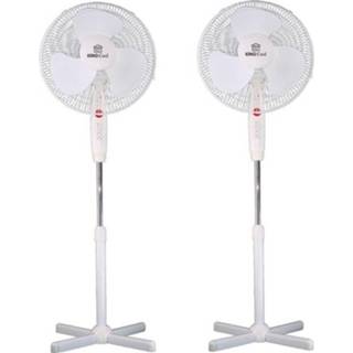 👉 Staande ventilator wit kunststof grijs Kingcool - Statiefventilator 2 Stuks 40 Cm Staand 7432230472495