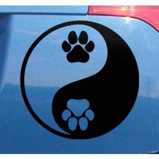 👉 Autosticker nederlands Autostickers Hondenpoot yin yang