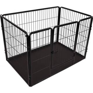 👉 Hondenkennel zwart staal Flamingo Kazan M 109x72x72 Cm 5400585134360