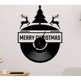 👉 Muursticker nederlands klok LP Merry Christmas