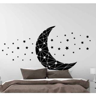 👉 Nederlands Wandstickers abstract Maan en sterren
