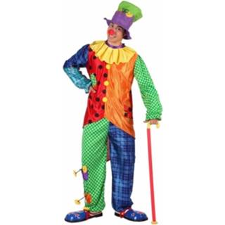 👉 Polyester multikleur mannen Gekleurd Clowns Kostuum Voor M/l 8719538096271