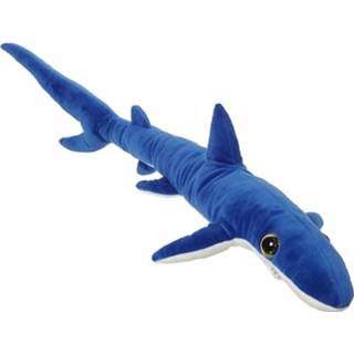 👉 Knuffel blauwe pluche polyester XL blauw kinderen Grote Haai 110 Cm - Haaien Zeedieren Knuffels Speelgoed Voor 8720147040791