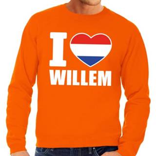 👉 Sweatshirt oranje synthetisch mannen I Love Willem Grote Maten Heren - Koningsdag/ Holland Supporter Kleding 3xl 8719538907492