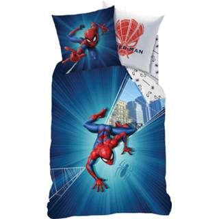 👉 Dekbedovertrek katoen multikleur Spider-man City - Eenpersoons 140 X 200 Cm Multi 3272760463587