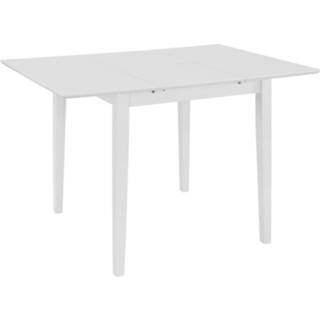 👉 Eettafel wit MDF Vidaxl Verlengbaar (80-120)x80x74 Cm 8719883562735