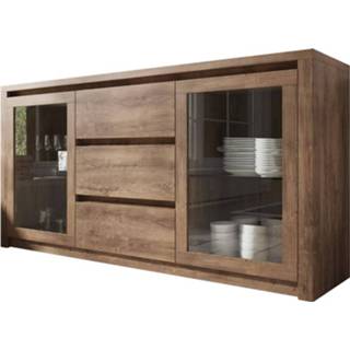 Dressoir eiken glas Meubella - Monaco 140 Cm Met 8719497244461