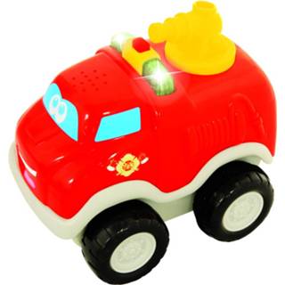 👉 Rood kunststof Kiddieland Brandweerauto Met Licht En Geluid 12 Cm 661148500700