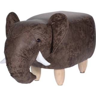 👉 Kruk grijs Home&styling Olifant-vorm 64x35 Cm 8719202914979