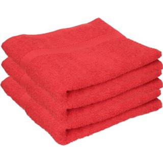 👉 Handdoek textiel rood 3x Luxe Handdoeken 50 X 90 Cm 550 Grams - Badkamer Badhanddoeken 8719538917446