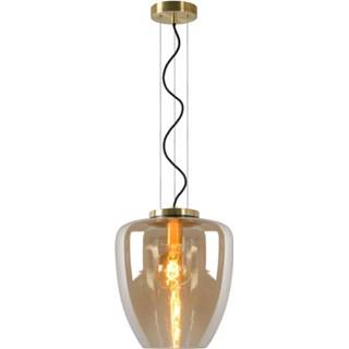 👉 Hanglamp staal geel Lucide - Florien E27 Amber 5411212302359