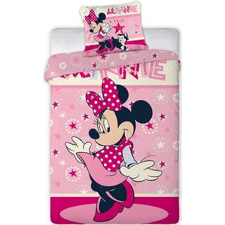 👉 Dekbedovertrek roze Disney Minnie Mouse - Eenpersoons 140 X 200 Cm Flanel 5425039188836