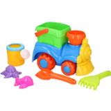 👉 Kunststof multikleur Eddy Toys Strandspeelset Trein - 8-delig Zandbakspeelgoed 8711252133737
