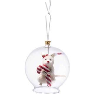 👉 Ornament Steiff Muis Candy Cane In Glazen Bal 4001505006296