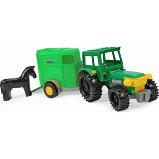 👉 Groen kunststof Wader Tractor Met Trailer 36 Cm 8719817410255