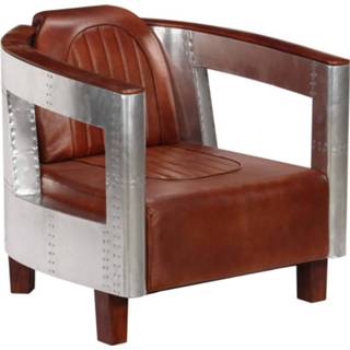 👉 Fauteuil bruin leer leder Vidaxl Luchtvaartstijl Echt 8719883556741