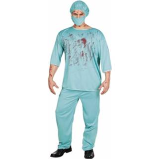 👉 Synthetisch multikleur mannen Halloween Bloederige Chirurg Kostuum Heren - 50/52 8712026790774