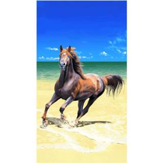 👉 Strandlaken katoen velours multikleur The Beachtowel Water Horse - 100% 100x180 Cm Multi 8719151081739