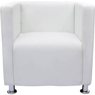 Fauteuil wit kunstleer kunstleder Vidaxl Kubus 8718475832799