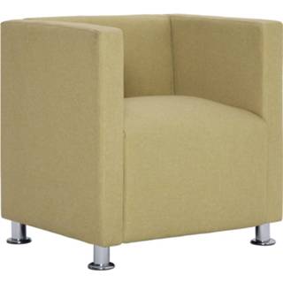 👉 Fauteuil groen stof polyester Vidaxl Kubus 8719883588322