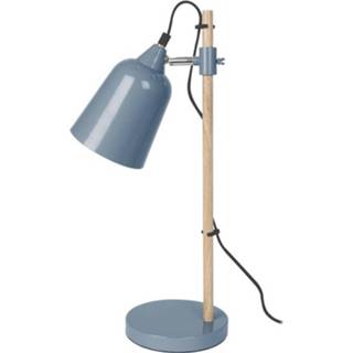 👉 Tafellamp blauw Leitmotiv - Wood-like 49 Cm 8714302602313