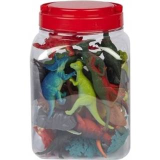 👉 Dinosaurus kunststof kinderen Speelset Dinosaurussen In Emmer 40 Delig - Speelgoedset Dinos Speelgoed Voor 8720147385502