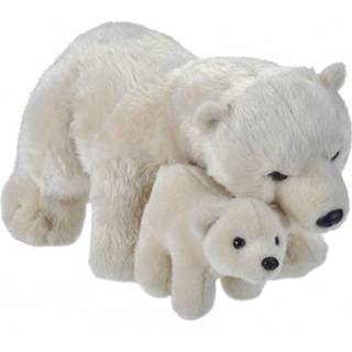 👉 Knuffel witte pluche polyester wit kinderen Ijsbeer Met Jong 38 Cm - Ijsberen Pooldieren Knuffels Speelgoed Voor 8719538992917