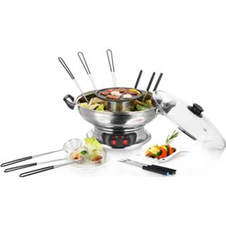 👉 Zilverkleurig Emerio Asian Fondue En Grillset Hps-121313 - 6 Personen 7350034662563