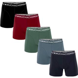 👉 Boxershort grijs blauw rood zwart l Muchachomalo Boxershorts Solid Navy Grey/Blue/Army Red/Black 5-pack-L 8718168903164