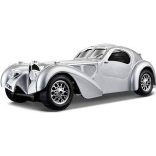 👉 Modelauto metaal zilverkleurig Bugatti Atlantic 1936 1:24 - Speelgoed Auto Schaalmodel 8719538436664