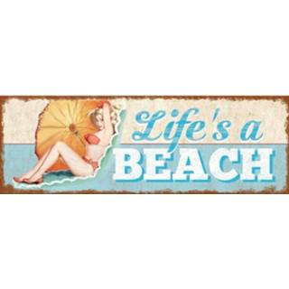👉 Bord houten metaal multikleur Strand 45 X 15 Cm 8718758751946