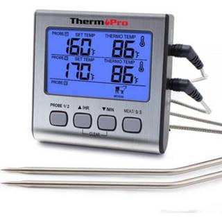 👉 Vleesthermometer zilverkleurig Thermopro Tp17 - Dubbele 1 Meter 8719558195480