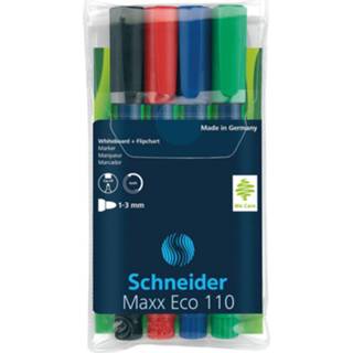 👉 Etui multikleur Boardmarker Schneider Maxx Eco 110 Navulbaar Ronde Punt A 4 Stuks 4004675000828