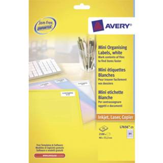 👉 Laseretiket wit Avery 46x11,1mm 25 Vel 84 Etiketten Per 3266550263150