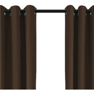 👉 Verduisterend gordijn stof bruin Larson - Luxe Met Ringen- 300x250 Cm Chocolate 8718969573436