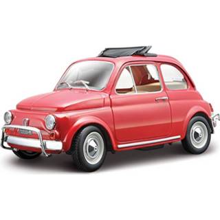 👉 Modelauto metaal rood Fiat 500 L 1968 1:24 - Speelgoed Auto Schaalmodel 8719538473270