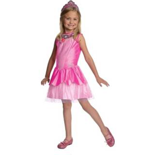 👉 Prinsessen jurk roze synthetisch meisjes Jurkje/jurk Voor Met Tiara - Verkleedkleding/carnavalkostuum 5-8 Jaar (110-128 Cm) 8719538594531