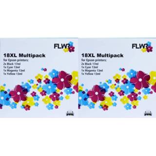 👉 Zwart Flwr Epson 18xl Multipack (2 Sets) En Kleur Cartridge 8719551005809