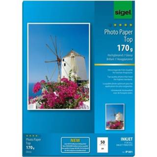 👉 Fotopapier wit Inkjetpapier Sigel A4 170grs Pak A 50 Vel Hoogglans Hoogwit 4004360992612