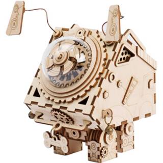 👉 Muziekdoosje houten hout bruin Robotime Seymour Am480 - Modelbouw Muziekdoos Steampunk Diy 8718274549072